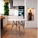 Ver imagem 3 de Mesa Eiffel 4 Lugares Redonda Madeira 80cm Branco para Sala de Jantar Cozinha Escritório