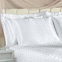 Ver imagem 2 de Kit Cobre Leito Fascínio Super King Cetim c/ Tule de Pérola 10 Peças - Branco