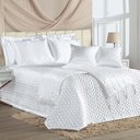 Ver imagem 1 de Kit Cobre Leito Fascínio Super King Cetim c/ Tule de Pérola 10 Peças - Branco