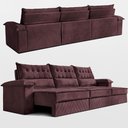 Ver imagem 7 de Sofá Retrátil e Reclinável 4,20m com Molas e Espuma D33 Thunder. Velusoft Cama Inbox Vinho