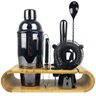 Coqueteleira Profissional com Acessórios em Aço Inox 750ml Kit Barman Base em Madeira - Black - 1