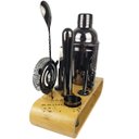 Ver imagem 5 de Coqueteleira Profissional com Acessórios em Aço Inox 750ml Kit Barman Base em Madeira - Black