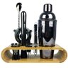 Coqueteleira Profissional com Acessórios em Aço Inox 750ml Kit Barman Base em Madeira - Black - 2