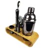 Coqueteleira Profissional com Acessórios em Aço Inox 750ml Kit Barman Base em Madeira - Black - 6