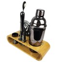 Ver imagem 6 de Coqueteleira Profissional com Acessórios em Aço Inox 750ml Kit Barman Base em Madeira - Black
