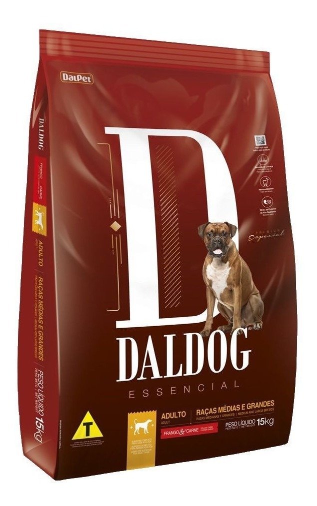 Ração Dal Dog Premium Especial Essencial 15kg Adulto Cão Pet ...