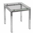 Ver imagem 1 de Mesa Lateral de Canto em Aço 54 x 59 cm Design Moderno Prata
