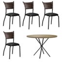 Ver imagem 1 de Conjunto Sala de Jantar Mesa Redonda com 4 Cadeiras Junco Mdecor