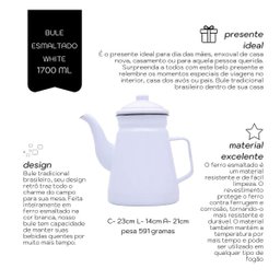 Bule Retrô 1700ml Mimo Style:Branco - 2