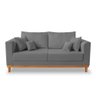 Kit Sofá 3 Lugares e 2 Poltronas Beny Viena Suede Cinza - Madeira Prima Deccor - 3