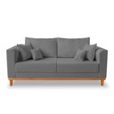 Ver imagem 3 de Kit Sofá 3 Lugares e 2 Poltronas Beny Viena Suede Cinza - Madeira Prima Deccor