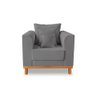 Kit Sofá 3 Lugares e 2 Poltronas Beny Viena Suede Cinza - Madeira Prima Deccor - 7