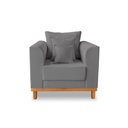 Ver imagem 7 de Kit Sofá 3 Lugares e 2 Poltronas Beny Viena Suede Cinza - Madeira Prima Deccor