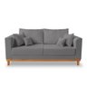 Kit Sofá 3 Lugares e 2 Poltronas Beny Viena Suede Cinza - Madeira Prima Deccor - 5