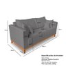Kit Sofá 3 Lugares e 2 Poltronas Beny Viena Suede Cinza - Madeira Prima Deccor - 8