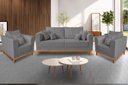 Ver imagem 1 de Kit Sofá 3 Lugares e 2 Poltronas Beny Viena Suede Cinza - Madeira Prima Deccor