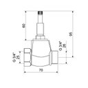 Ver imagem 3 de Kit Bases para Registro de Pressão 1416 3/4 Acionamento 1/4 de Volta Meber Metais Amarelo/Gold