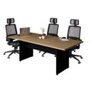 Ver imagem 7 de Conjunto Escritório com Mesa de Reunião 6 Lugares e 2 Armários Baixos com Chave Espresso Móveis Macadâmia Preto Marrom