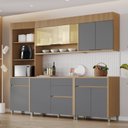 Ver imagem 1 de Cozinha Completa Modulada 5 Peças 7 Portas 5 Gavetas Torre Angular 100% MDF Mista