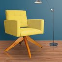 Ver imagem 2 de Poltrona Decorativa Camila Pés Madeira Giratório Suede Amarelo - DS Estofados