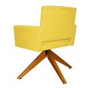 Ver imagem 4 de Poltrona Decorativa Camila Pés Madeira Giratório Suede Amarelo - DS Estofados