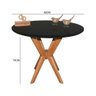 Mesa Sala de Jantar Pandora Tampo Laqueado com Vidro 80cm Preta - 3