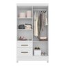 Guarda Roupa Solteiro 4 portas com espelho 2 gavetas Madri - Branco / Rosa / Azul / Lilas Flex - 7