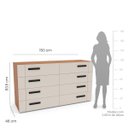 Ver imagem 3 de Cômoda Lisboa com 8 Gavetas 150x83,5cm Freijó/Creme 240838
