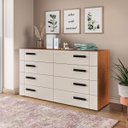 Ver imagem 1 de Cômoda Lisboa com 8 Gavetas 150x83,5cm Freijó/Creme 240838