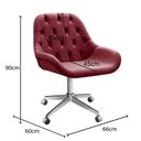 Ver imagem 3 de Poltrona Giratória com Rodízio Cadeira Decorativa Sala, Escritório, Recepção Lua Vermelho Bordô