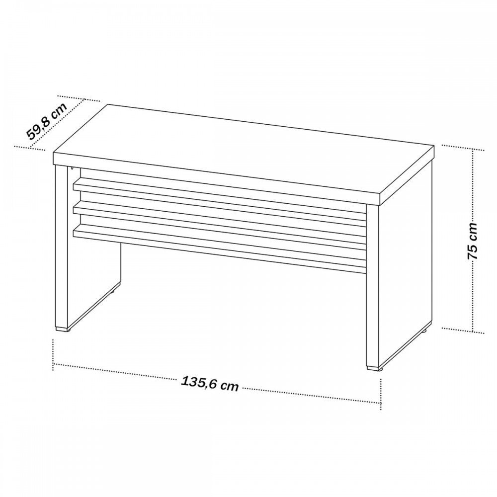 Mesa para Escritório Tamburato Carvalho/branco - Artany Móveis - 4