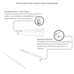 Conjunto de Mesa Dobrável e Prateleira para Home Office ou Escritório - 11