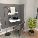 Ver imagem 5 de Conjunto de Mesa Dobrável e Prateleira para Home Office ou Escritório 60cm Branco