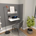 Ver imagem 5 de Conjunto de Mesa Dobrável e Prateleira para Home Office ou Escritório