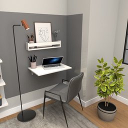 Conjunto de Mesa Dobrável e Prateleira para Home Office ou Escritório - 5