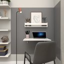 Ver imagem 2 de Conjunto de Mesa Dobrável e Prateleira para Home Office ou Escritório