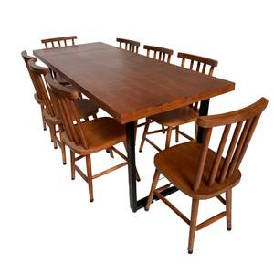 Conjunto de Mesa Jantar 200x80 Melissa com 8 Cadeiras Marrom