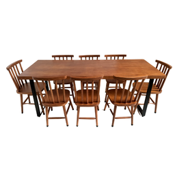 Conjunto de Mesa Jantar 200x80 Melissa com 8 Cadeiras Marrom - 2
