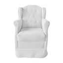 Ver imagem 4 de Poltrona Amamentação Cadeira Reforçada Balanço Puff Corino Cor:branco