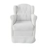 Poltrona Amamentação Cadeira Reforçada Balanço Puff Corino Cor:branco - 4