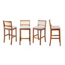 Ver imagem 1 de Kit 4 Banquetas com Encosto Apoio para Pés Tiê CabeCasa MadeiraOriginals Madeiramadeira Marrom/Amêndoa/Off White