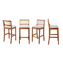 Kit 4 Banquetas com Encosto e Apoio para Pés Tiê Cabecasa Madeiramadeira - 1