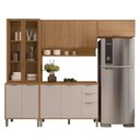 Ver imagem 7 de Cozinha Compacta Modulada 4 Peças 270cm 10 Portas e 2 Gavetas Colors Marrom Freijó/Nazca