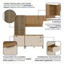 Ver imagem 5 de Cozinha Compacta Modulada 4 Peças 270cm 10 Portas e 2 Gavetas Colors Marrom Freijó/Nazca