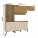 Ver imagem 2 de Cozinha Compacta Modulada 4 Peças 270cm 10 Portas e 2 Gavetas Colors Marrom Freijó/Nazca