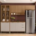 Ver imagem 6 de Cozinha Compacta Modulada 4 Peças 270cm 10 Portas e 2 Gavetas Colors Marrom Freijó/Nazca