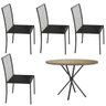 Conjunto Sala de Jantar Mesa Redonda com 4 Cadeiras em Aço Mdecor - 1
