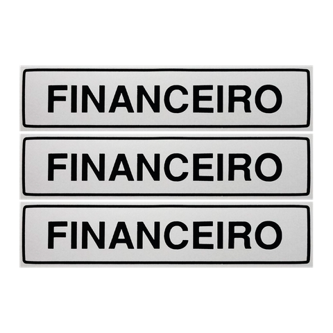 Combo 6 Placas De Sinalização Financeiro 30x7 Acesso - B-507 F9e