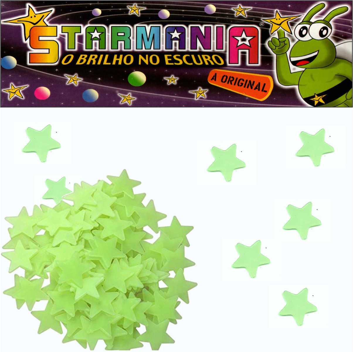 Kit Estrelas brilha escuro Fluorescente Neon 112pc Starmania