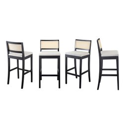 Kit 4 Banquetas com Encosto e Apoio para Pés Tiê CabeCasa MadeiraMadeira - 1